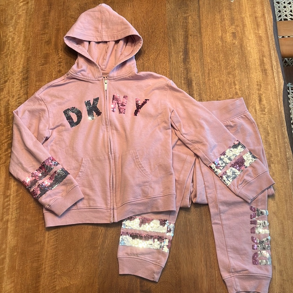 DKNY jogger and sweatshirt outfit/ jumpsuit big girls size 14/16